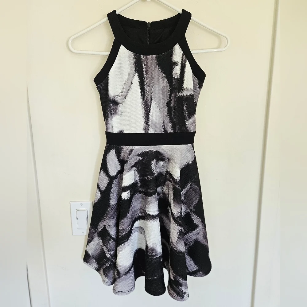 By Debra Black and White Halter Style Dress